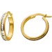 Creolen 17mm Gelbgold 333 8 Karat weiße Zirkonia Diamantlook