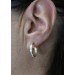 Creolen 17mm Gelbgold 333 8 Karat weiße Zirkonia Diamantlook