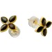Perlmutt Ohrstecker Gelbgold 585 14K Brillanten 0.03ct grau schwarz