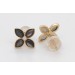 Perlmutt Ohrstecker Gelbgold 585 14K Brillanten 0.03ct grau schwarz