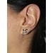 Perlmutt Ohrstecker Gelbgold 585 14K Brillanten 0.03ct grau schwarz