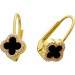 Onyx Kleeblatt Ohrhänger Gelbgold 333 8K schwarze Edelsteine Zirkonia 