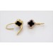 Onyx Kleeblatt Ohrhänger Gelbgold 333 8K schwarze Edelsteine Zirkonia 