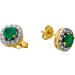 Smaragd Ohrstecker Gold 585 14K grüne Edelsteine Lab Grown Diamanten