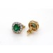 Smaragd Ohrstecker Gold 585 14K grüne Edelsteine Lab Grown Diamanten