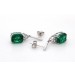 Smaragd Ohrstecker Weißgold 585 14K Labor Smaragde Lab Grown Diamanten