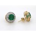 Smaragd Ohrstecker Gold 585 14K grüne Edelsteine Lab Grown Diamanten