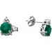 Smaragd Ohrstecker Weißgold 585 14K grüne Edelsteine Lab Grown Diamanten 