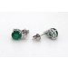 Smaragd Ohrstecker Weißgold 585 14K grüne Edelsteine Lab Grown Diamanten 