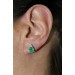 Smaragd Ohrstecker Weißgold 585 14K grüne Edelsteine Lab Grown Diamanten 