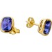 Tansanit Ohrstecker Gold 585 14 Karat lila Edelsteine 2.8ct
