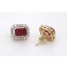 Rubin Ohrstecker Gold 585 14K rote Edelsteine Lab Grown Diamanten 0.65ct