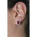 Rubin Ohrstecker Gold 585 14K rote Edelsteine Lab Grown Diamanten 0.65ct