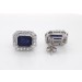Saphir Ohrstecker Weißgold 585 14K blaue Edelsteine Lab Grown Diamanten 