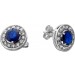 Saphir Ohrstecker Weißgold 585 14K blaue Edelsteine Lab Grown Diamanten 