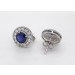 Saphir Ohrstecker Weißgold 585 14K blaue Edelsteine Lab Grown Diamanten 