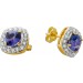 Tansanit Ohrstecker Gold 585 14K lila Edelsteine Lab Grown Diamanten