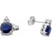 Saphir Ohrstecker Weißgold 585 14K blaue Edelsteine Lab Grown Diamanten 
