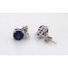 Saphir Ohrstecker Weißgold 585 14K blaue Edelsteine Lab Grown Diamanten 