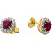 Rubin Ohrstecker Gold 585 14K rote Edelsteine Lab Grown Diamanten 