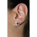 Rubin Ohrstecker Gold 585 14K rote Edelsteine Lab Grown Diamanten 