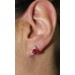 Rubin Ohrstecker Weißgold 585 14K rote Edelsteine Lab Grown Diamanten