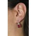Rubin Ohrstecker Weißgold 585 14K rot echt Edelsteine Lab Grown Diamanten 