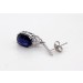 Saphir Ohrstecker Weißgold 585 14K blaue Edelsteine Lab Grown Diamanten 