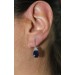 Saphir Ohrstecker Weißgold 585 14K blaue Edelsteine Lab Grown Diamanten 