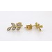 Brillant Blatt Ohrstecker Gold 585 14K Diamanten 0.16ct