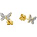 Schmetterling Ohrstecker Gold 585 14 Karat Diamanten 0.23ct