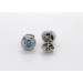 Solitär Ohrstecker Platin 950 blaue Natur Diamanten 0.50ct