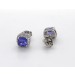 Tansanit Ohrstecker Platin 950 blaue Edelsteine 1.3ct Natur Diamanten 0.2ct