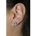 Blautopas Ohrstecker Platin 950 hellblaue Swiss Blautopase 2.64ct