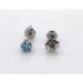 Brillant Ohrstecker 950 Platin Blaue Natur Diamanten 0.50ct