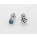 Brillant Ohrstecker 950 Platin Blaue Natur Diamanten 0.50ct