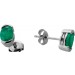 Smaragd Ohrstecker Platin 950 grüne Sambia Edelsteine 1.5ct