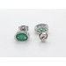 Smaragd Ohrstecker Platin 950 grüne Sambia Edelsteine 1.5ct