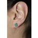 Smaragd Ohrstecker Platin 950 grüne Sambia Edelsteine 1.5ct