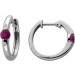Rubin Creolen Platin 950 rote Edelsteine 0.50ct Natur Diamanten 0.05ct