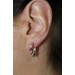 Rubin Creolen Platin 950 rote Edelsteine 0.50ct Natur Diamanten 0.05ct