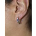 Tansanit Creolen Platin 950 blaue Edelsteine 0.50ct Natur Diamanten 0.05ct