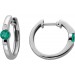 Smaragd Creolen Platin 950 grüne Edelsteine 0.5ct Natur Diamanten 0.05ct