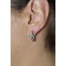 Smaragd Creolen Platin 950 grüne Edelsteine 0.5ct Natur Diamanten 0.05ct