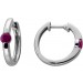 Rubin Creolen Platin 950 rote Edelsteine 0.60ct