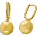 Ovale Creolen Kugel Anhänger Gold 585 14K