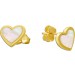 Herz Ohrstecker Gold 333 8K weißer Natur Perlmutt