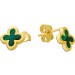 Kleeblatt Ohrstecker Gelbgold 333 8K grüne Natur Malachit Edelsteine 