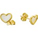 Herz Ohrstecker Gelbgold 333 8K weißer Natur Perlmutt