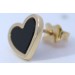 Herz Ohrstecker Gelbgold 333 8K schwarze Natur Onyx Edelsteine 
